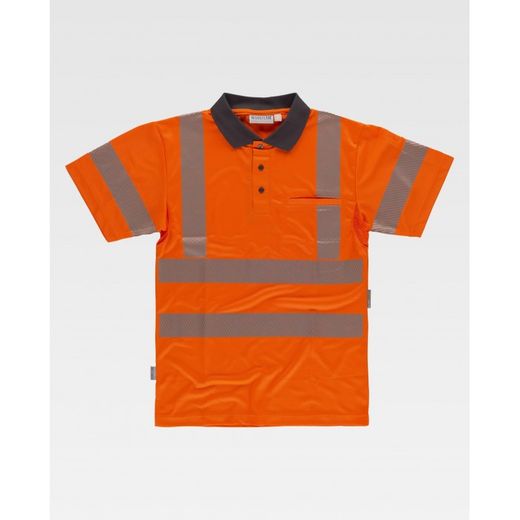 POLO REF.C3882 NARANJA A.V.+GRIS OSCURO T-3XL