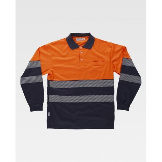 POLO REF.C3891 MARINO+NARANJA A.V. T-L