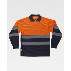 POLO REF.C3891 MARINO+NARANJA A.V. T-S