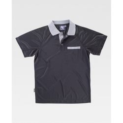 POLO REF.S6530 NEGRO+GRIS CLARO T-XXL