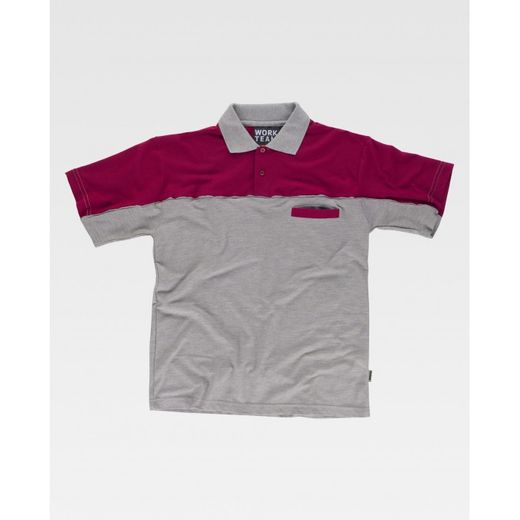POLO REF.WF1855 GRIS+GRANATE T-XL
