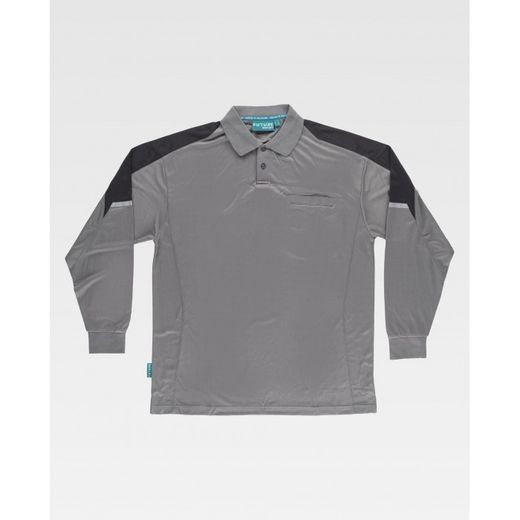 POLO REF.WF2852 GRIS+NEGRO T-L