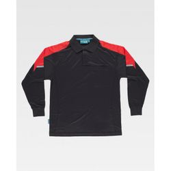 POLO REF.WF2852 NEGRO+ROJO T-XL