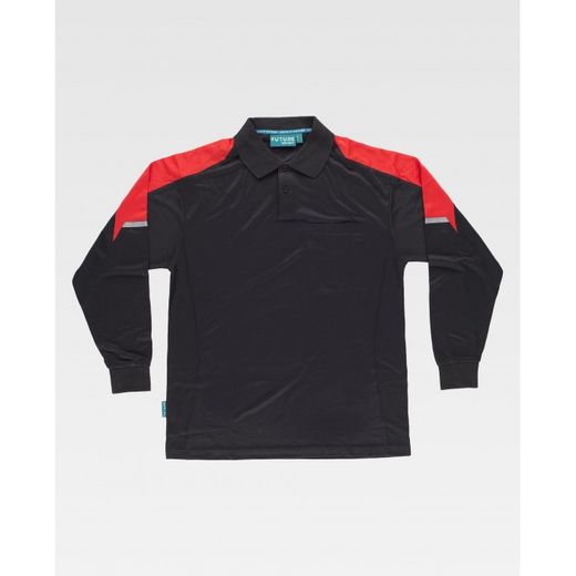 POLO REF.WF2852 NEGRO+ROJO T-XL