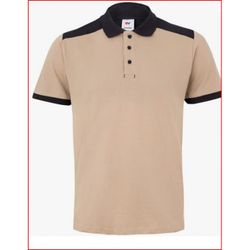 POLO STRETCH BICOLOR MC BEIGE ARENA/NEGRO T-M