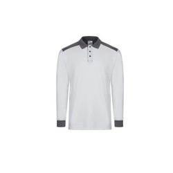 POLO STRETCH BICOLOR ML BLANCO/GRIS T-L