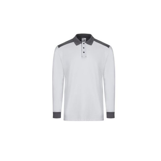 POLO STRETCH BICOLOR ML BLANCO/GRIS T-L