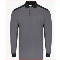 POLO STRETCH BICOLOR ML GRIS/NEGRO T-2XL