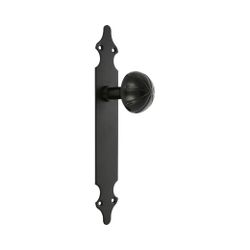 Amig 6133 | pomo puerta con placa 18 | 280 x 45 x 2 mm | placa de acero, pomo de zamak | negro