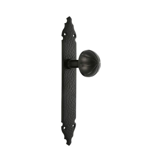 Amig 6433 | pomo puerta con placa 19 | 280 x 45 x 2 mm | placa de acero, pomo de zamak | negro
