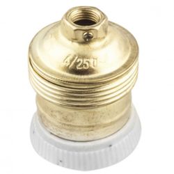 PORTALAMPARAS E-27 LATON PORCELANA
