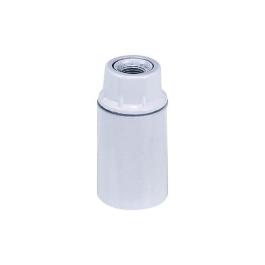 PORTALAMPARAS E14 BAKELITA LISO BLANCO