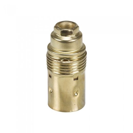 PORTALAMPARAS METALICO E14 LISO LATONADO