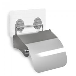 PORTARROLLOS W.C. C/TAPA INOX ADHESIVO REUT.