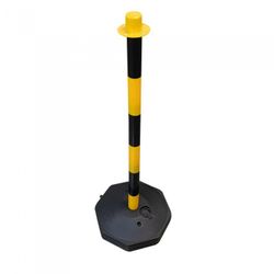POSTE DE PLASTICO PARA CADENA - AMARILLO/NEGRO