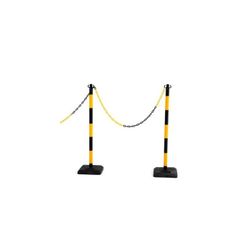 POSTE SEÑALIZ R/B P/CADENA PLASTICA BASE CAUCHO 3KG