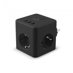 POWERCUBE 10A.3TOMAS+3USBS NEGRO