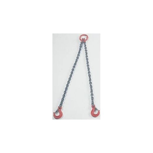PULPO 2 RAMALES CADENA ALTA RESISTENCIA G80 DE 5/16" X 1500 MM CON GANCHOS CLS 7-8/8 Y ANILLA A-18