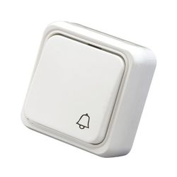 PULSADOR TIMBRE SUPERFICIE BLANCO