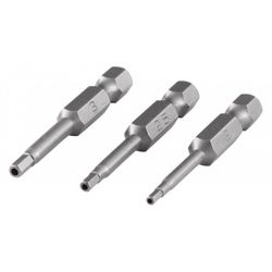 PUNTAS DE ATORNILLADOR SEGURIDAD, 50 MM DE LONGITUD, HEXAGONO INTERIOR CON AGUJERO 2,0 + 2,5 + 3,0