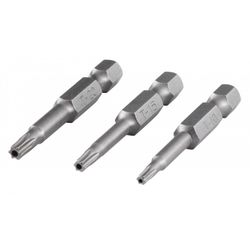 PUNTAS DE ATORNILLADOR SEGURIDAD, 50 MM DE LONGITUD, TORX CON AGUJERO NO. 10, 15, 20
