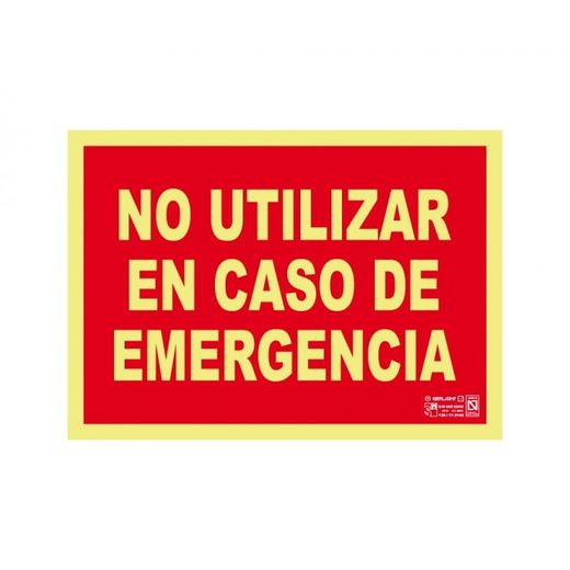 PVC 2 230*340 MM NO UTILIZAR EN CASO DE EMERGENCIA