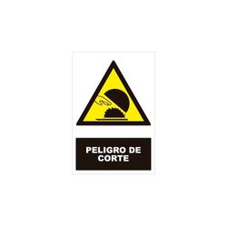 PVC ADHESIVO 125X170MM PELIGRO DE CORTE