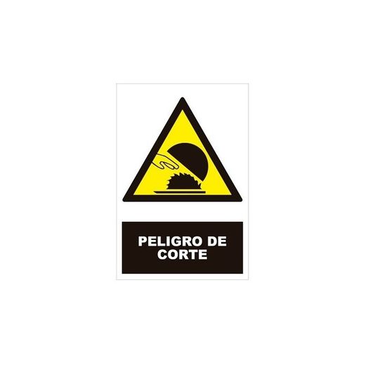 PVC ADHESIVO 125X170MM PELIGRO DE CORTE