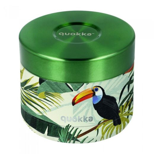 QUOKKA RECIPIENTE COMIDA TERMICO ACERO INOXIDABLE TROPICAL PEQUEÑO 369 ML
