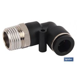 RACOR ROSCADO CODO PLASTICO T-6. M-5