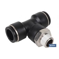 RACOR ROSCADO PLASTICO "T" . T-16. R-1/2