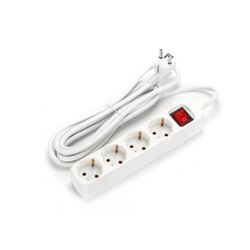 REGLETA ALEMANA DE 4 VIAS CON INTE. 1.5M 3G 1.5MM BLANCA