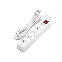 REGLETA ALEMANA DE 5 VIAS CON INTE. 3M 3G 1.5MM BLANCA