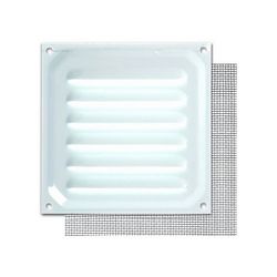 REJILLA 10X10CM CON MOSQUITERA LACADO BLANCO
