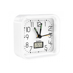RELOJ ANALOGICO ALARMA 82X82X38 BLANCO