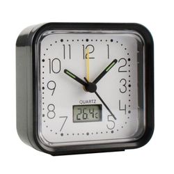 RELOJ ANALOGICO ALARMA 82X82X38 NEGRO
