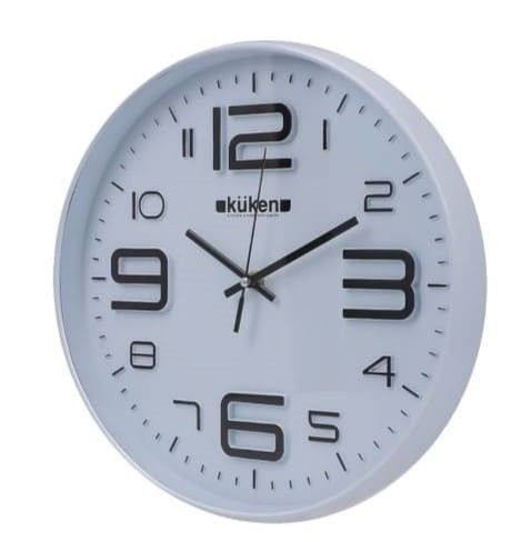 RELOJ DE PARED BLANCO REDONDO 30CM