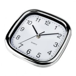 RELOJ KUKEN BLANCO/CROMO CUADRADO 20CM
