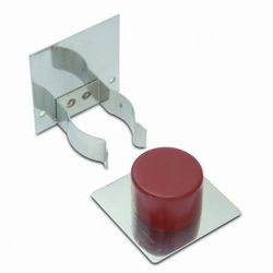 RETENEDOR INOX Y TOPE PARA PUERTA.ADHESIVO MARRON