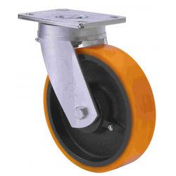 R.GIR.PLACA 10SLR200-HUB HIERRO-POLIUR.NARANJA EJE BOLAS