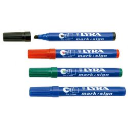 ROTULADOR DE TINTA PERMANENTE "LYRA". GRUESO-PUNTA CUADRADA AZUL