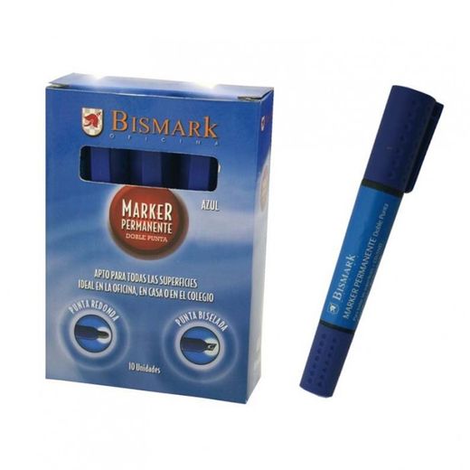 ROTULADOR PERMANENTE DOBLE PUNTA AZUL