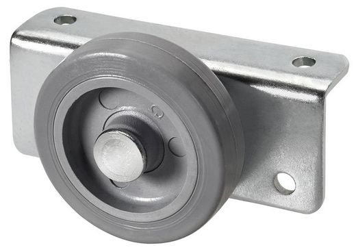 RUEDA CAMA NIDO 63N50-PGI GOMA GRIS EJE LISO