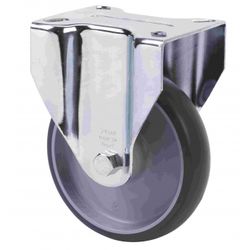RUEDA FIJA 17ZV160-PGZN POLIAMIX-GOMA GRIS INYECT.EJE LISO