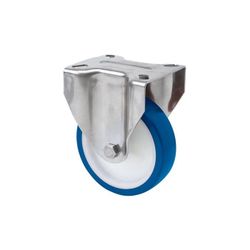 RUEDA FIJA 17ZVLI80-POA INOX POLIURETANO AZUL