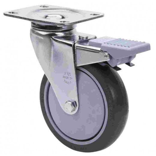 RUEDA GIRATORIA 10AFD125CP-PGAIB125 G.GRIS BOL.FRENO