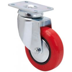 RUEDA GIRATORIA 10BH80-PPI POLIURETANO ROJO