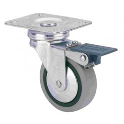 RUEDA GIRATORIA 10BSRFN60CP-PGI60 GOMA GRIS FRENO N.