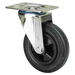 RUEDA GIRATORIA 10ZV125-PSN GOMA NEGRA