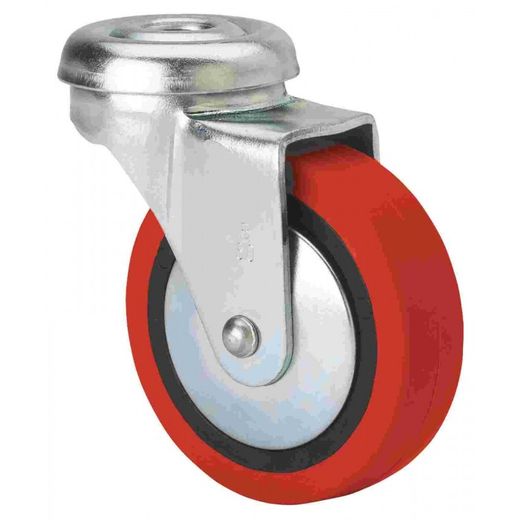 RUEDA GIRATORIA 21BSR30-PPI30 POLIURETANO ROJO